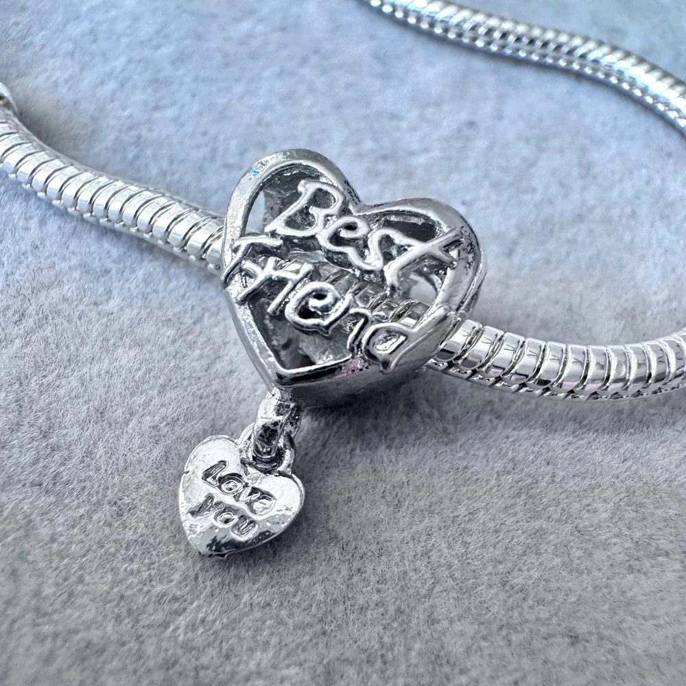 Best Friend Love‎ You Heart Dangle European Charm fits PANDORA